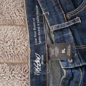 Womens size 8 long low rise bootcut mossimo denim jeans